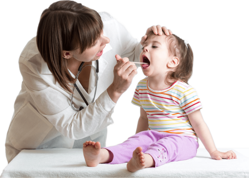 Doctor checking a young patient during a health screening